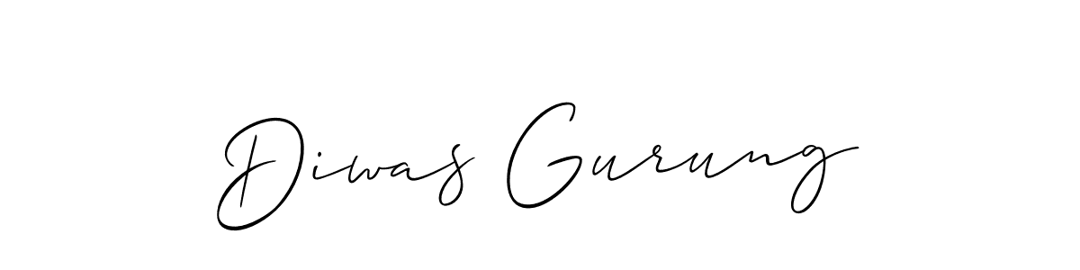 Also we have Diwas Gurung name is the best signature style. Create professional handwritten signature collection using Allison_Script autograph style. Diwas Gurung signature style 2 images and pictures png