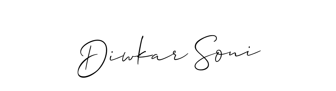 Design your own signature with our free online signature maker. With this signature software, you can create a handwritten (Allison_Script) signature for name Diwkar Soni. Diwkar Soni signature style 2 images and pictures png