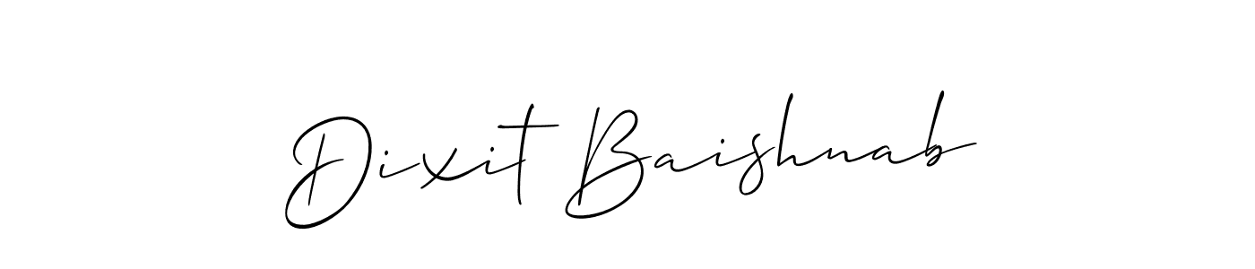 Make a beautiful signature design for name Dixit Baishnab. With this signature (Allison_Script) style, you can create a handwritten signature for free. Dixit Baishnab signature style 2 images and pictures png