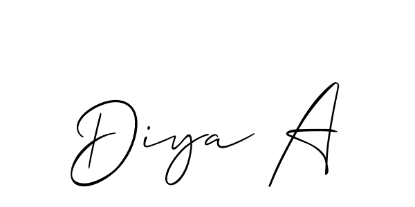 Best and Professional Signature Style for Diya A. Allison_Script Best Signature Style Collection. Diya A signature style 2 images and pictures png