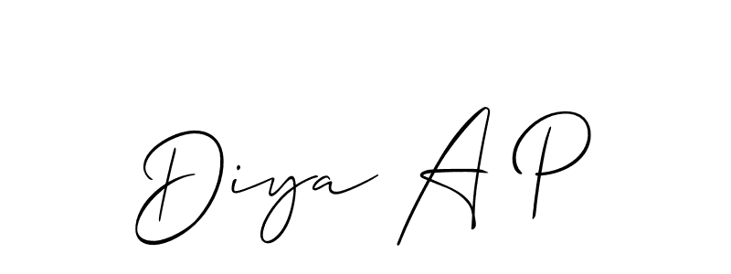 Once you've used our free online signature maker to create your best signature Allison_Script style, it's time to enjoy all of the benefits that Diya A P name signing documents. Diya A P signature style 2 images and pictures png