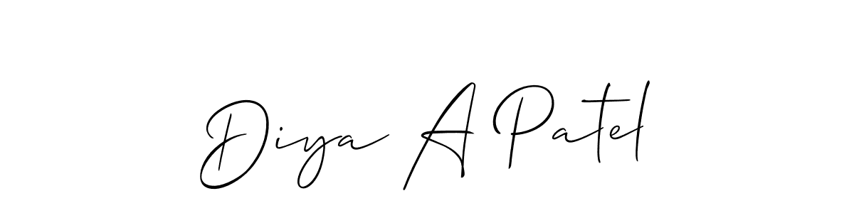 Diya A Patel stylish signature style. Best Handwritten Sign (Allison_Script) for my name. Handwritten Signature Collection Ideas for my name Diya A Patel. Diya A Patel signature style 2 images and pictures png