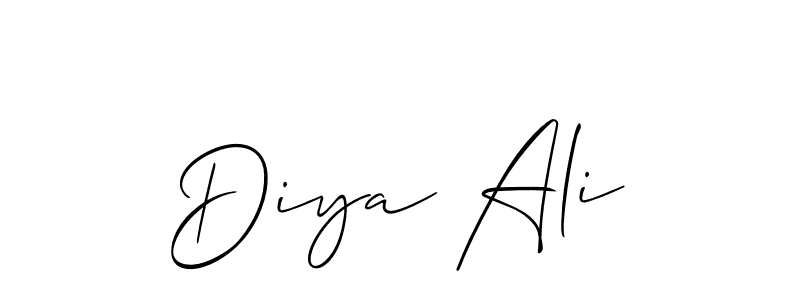 Use a signature maker to create a handwritten signature online. With this signature software, you can design (Allison_Script) your own signature for name Diya Ali. Diya Ali signature style 2 images and pictures png