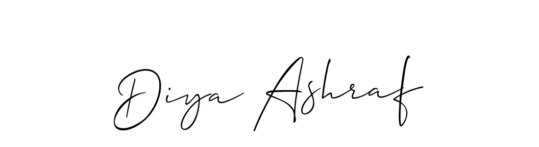 Also You can easily find your signature by using the search form. We will create Diya Ashraf name handwritten signature images for you free of cost using Allison_Script sign style. Diya Ashraf signature style 2 images and pictures png