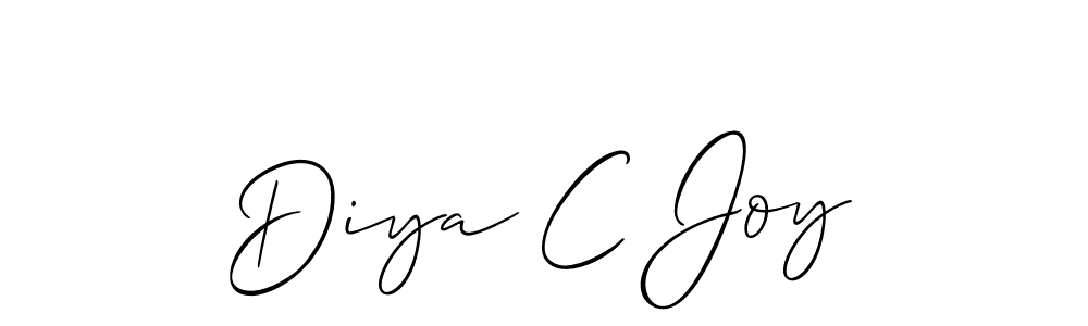 How to make Diya C Joy name signature. Use Allison_Script style for creating short signs online. This is the latest handwritten sign. Diya C Joy signature style 2 images and pictures png