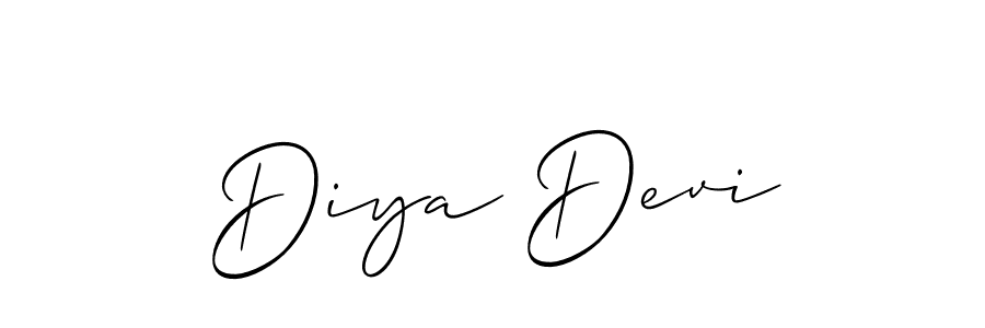 Design your own signature with our free online signature maker. With this signature software, you can create a handwritten (Allison_Script) signature for name Diya Devi. Diya Devi signature style 2 images and pictures png
