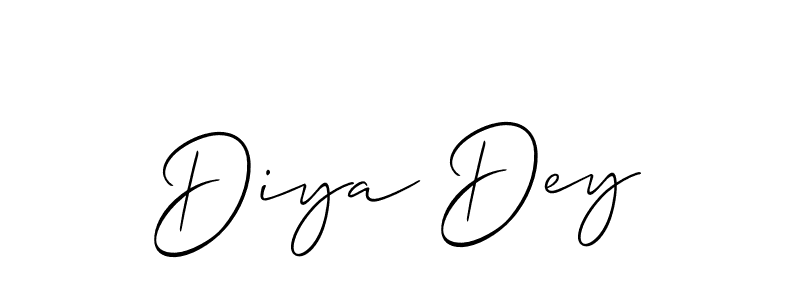 It looks lik you need a new signature style for name Diya Dey. Design unique handwritten (Allison_Script) signature with our free signature maker in just a few clicks. Diya Dey signature style 2 images and pictures png