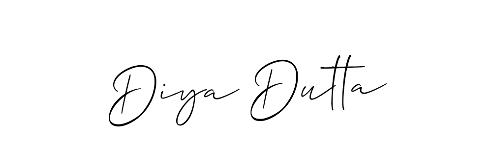 Make a beautiful signature design for name Diya Dutta. With this signature (Allison_Script) style, you can create a handwritten signature for free. Diya Dutta signature style 2 images and pictures png
