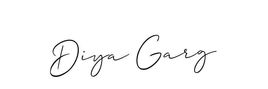 Design your own signature with our free online signature maker. With this signature software, you can create a handwritten (Allison_Script) signature for name Diya Garg. Diya Garg signature style 2 images and pictures png