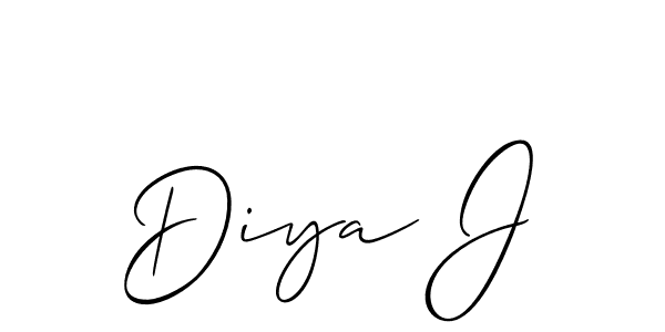 Also we have Diya J name is the best signature style. Create professional handwritten signature collection using Allison_Script autograph style. Diya J signature style 2 images and pictures png