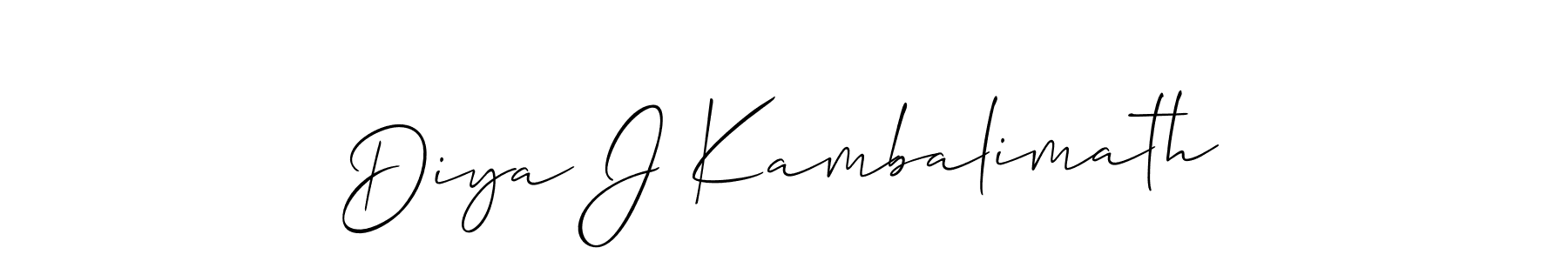 You should practise on your own different ways (Allison_Script) to write your name (Diya J Kambalimath) in signature. don't let someone else do it for you. Diya J Kambalimath signature style 2 images and pictures png