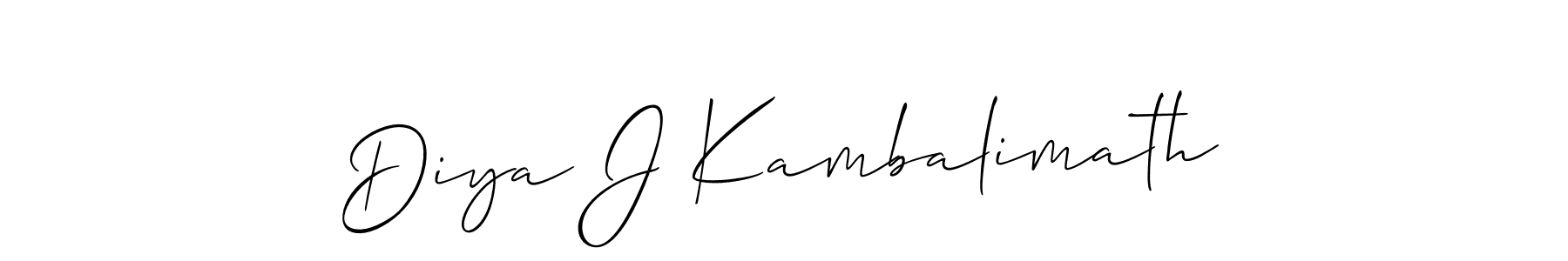 How to make Diya J Kambalimath signature? Allison_Script is a professional autograph style. Create handwritten signature for Diya J Kambalimath name. Diya J Kambalimath signature style 2 images and pictures png