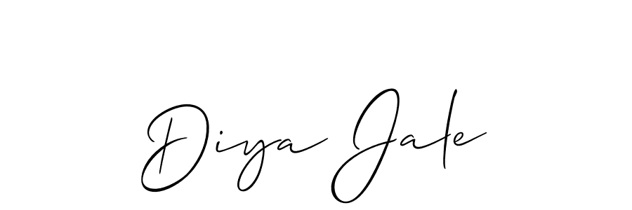 The best way (Allison_Script) to make a short signature is to pick only two or three words in your name. The name Diya Jale include a total of six letters. For converting this name. Diya Jale signature style 2 images and pictures png