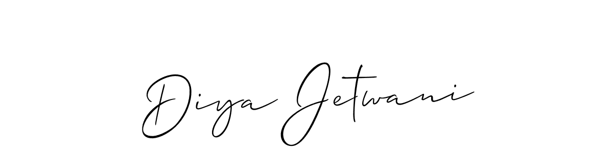 You should practise on your own different ways (Allison_Script) to write your name (Diya Jetwani) in signature. don't let someone else do it for you. Diya Jetwani signature style 2 images and pictures png