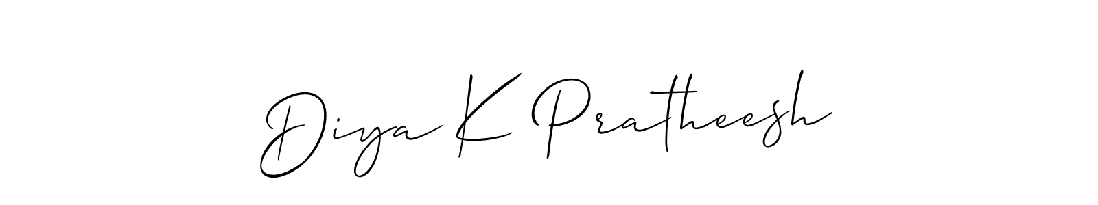 Also we have Diya K Pratheesh name is the best signature style. Create professional handwritten signature collection using Allison_Script autograph style. Diya K Pratheesh signature style 2 images and pictures png