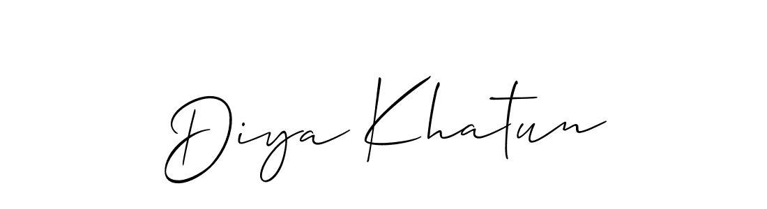 Design your own signature with our free online signature maker. With this signature software, you can create a handwritten (Allison_Script) signature for name Diya Khatun. Diya Khatun signature style 2 images and pictures png