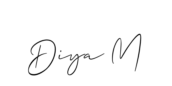 Diya M stylish signature style. Best Handwritten Sign (Allison_Script) for my name. Handwritten Signature Collection Ideas for my name Diya M. Diya M signature style 2 images and pictures png