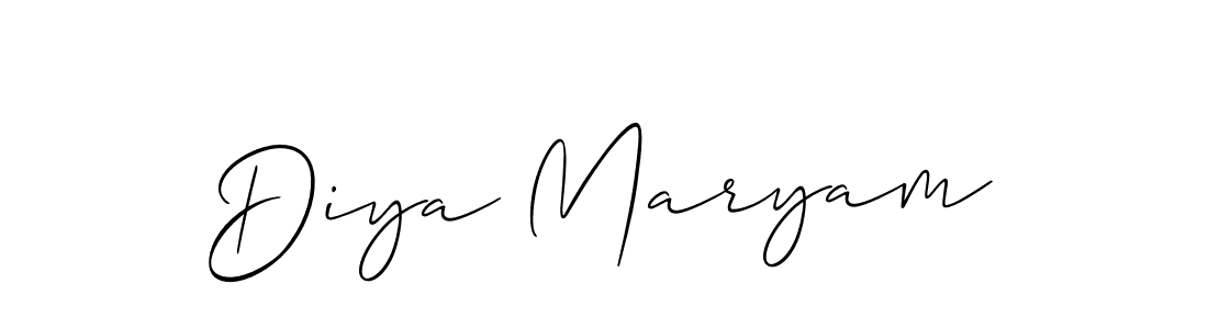 The best way (Allison_Script) to make a short signature is to pick only two or three words in your name. The name Diya Maryam include a total of six letters. For converting this name. Diya Maryam signature style 2 images and pictures png