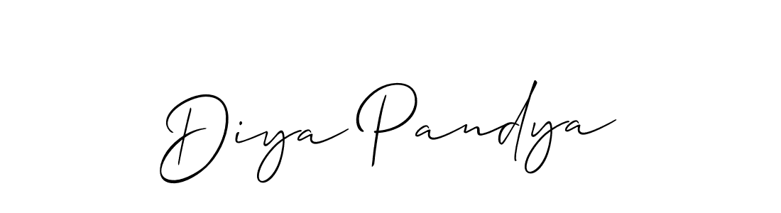 Use a signature maker to create a handwritten signature online. With this signature software, you can design (Allison_Script) your own signature for name Diya Pandya. Diya Pandya signature style 2 images and pictures png