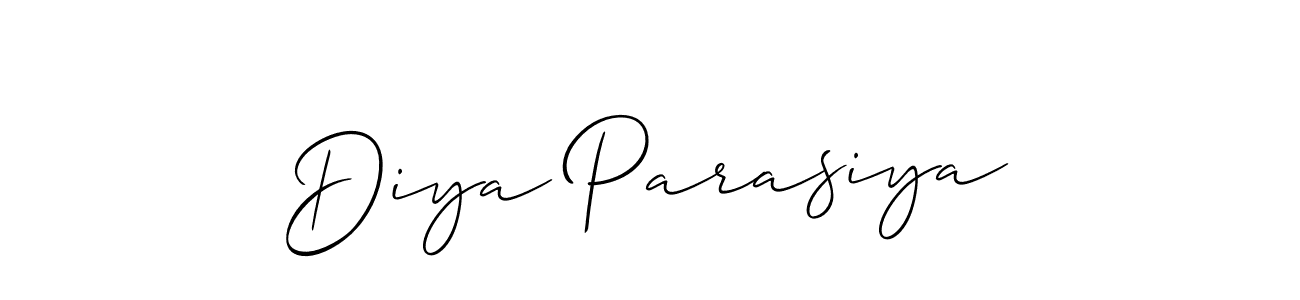 Also we have Diya Parasiya name is the best signature style. Create professional handwritten signature collection using Allison_Script autograph style. Diya Parasiya signature style 2 images and pictures png