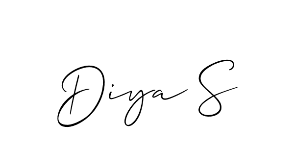 Allison_Script is a professional signature style that is perfect for those who want to add a touch of class to their signature. It is also a great choice for those who want to make their signature more unique. Get Diya S name to fancy signature for free. Diya S signature style 2 images and pictures png