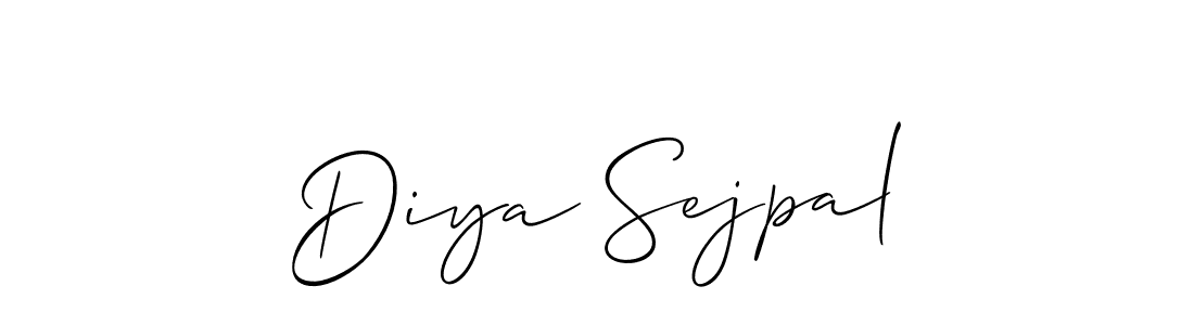 Make a beautiful signature design for name Diya Sejpal. With this signature (Allison_Script) style, you can create a handwritten signature for free. Diya Sejpal signature style 2 images and pictures png
