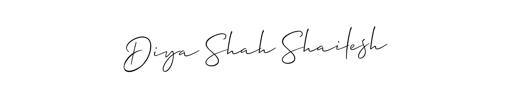 Use a signature maker to create a handwritten signature online. With this signature software, you can design (Allison_Script) your own signature for name Diya Shah Shailesh. Diya Shah Shailesh signature style 2 images and pictures png
