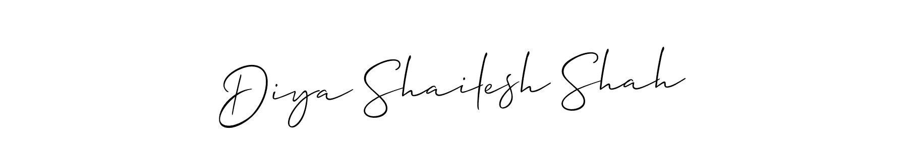 Create a beautiful signature design for name Diya Shailesh Shah. With this signature (Allison_Script) fonts, you can make a handwritten signature for free. Diya Shailesh Shah signature style 2 images and pictures png