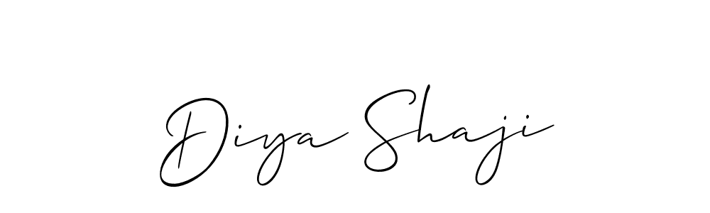 Similarly Allison_Script is the best handwritten signature design. Signature creator online .You can use it as an online autograph creator for name Diya Shaji. Diya Shaji signature style 2 images and pictures png