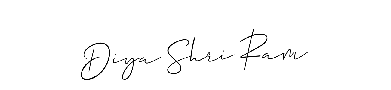 Also we have Diya Shri Ram name is the best signature style. Create professional handwritten signature collection using Allison_Script autograph style. Diya Shri Ram signature style 2 images and pictures png