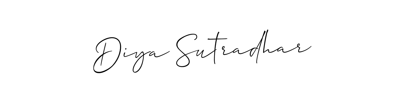Also we have Diya Sutradhar name is the best signature style. Create professional handwritten signature collection using Allison_Script autograph style. Diya Sutradhar signature style 2 images and pictures png