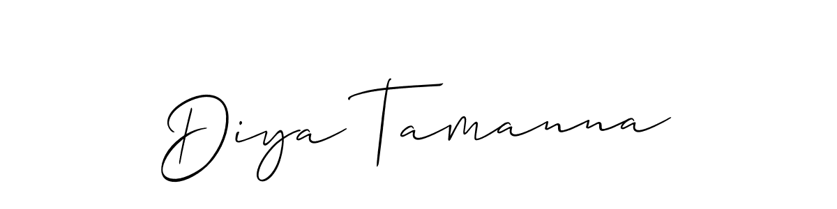 Use a signature maker to create a handwritten signature online. With this signature software, you can design (Allison_Script) your own signature for name Diya Tamanna. Diya Tamanna signature style 2 images and pictures png