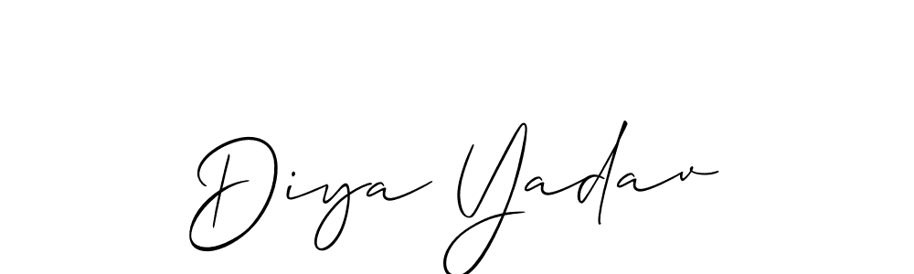 Design your own signature with our free online signature maker. With this signature software, you can create a handwritten (Allison_Script) signature for name Diya Yadav. Diya Yadav signature style 2 images and pictures png