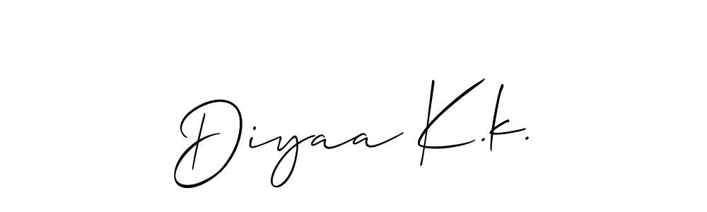 You can use this online signature creator to create a handwritten signature for the name Diyaa K.k.. This is the best online autograph maker. Diyaa K.k. signature style 2 images and pictures png