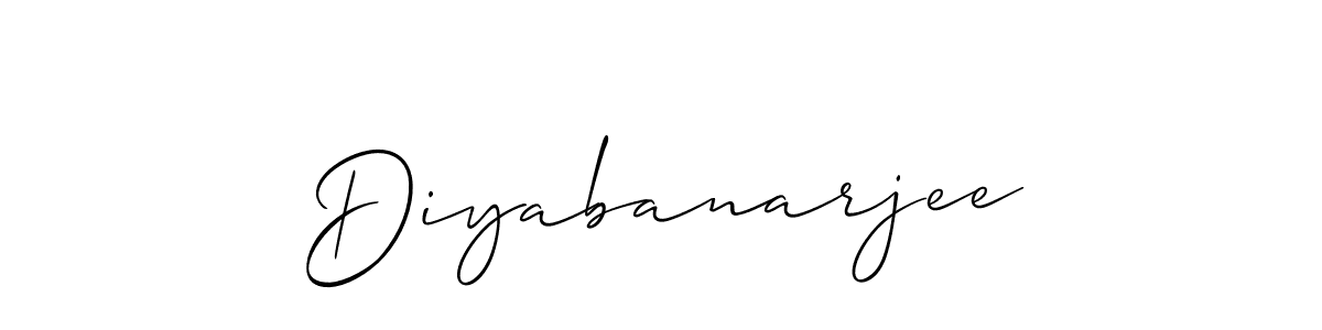 Make a beautiful signature design for name Diyabanarjee. With this signature (Allison_Script) style, you can create a handwritten signature for free. Diyabanarjee signature style 2 images and pictures png