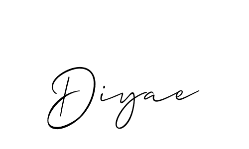 Also we have Diyae name is the best signature style. Create professional handwritten signature collection using Allison_Script autograph style. Diyae signature style 2 images and pictures png