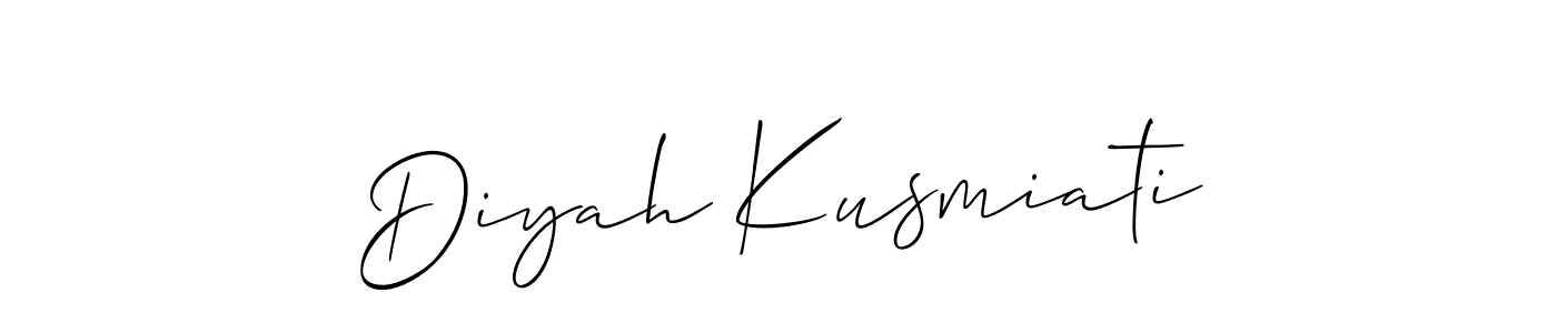How to make Diyah Kusmiati name signature. Use Allison_Script style for creating short signs online. This is the latest handwritten sign. Diyah Kusmiati signature style 2 images and pictures png