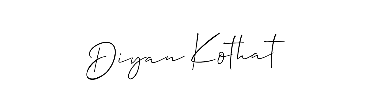 Create a beautiful signature design for name Diyan Kothat. With this signature (Allison_Script) fonts, you can make a handwritten signature for free. Diyan Kothat signature style 2 images and pictures png