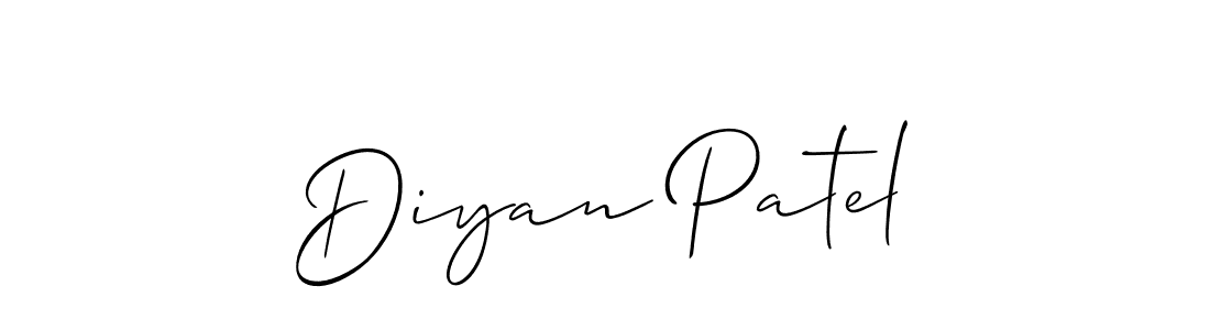 Also we have Diyan Patel name is the best signature style. Create professional handwritten signature collection using Allison_Script autograph style. Diyan Patel signature style 2 images and pictures png