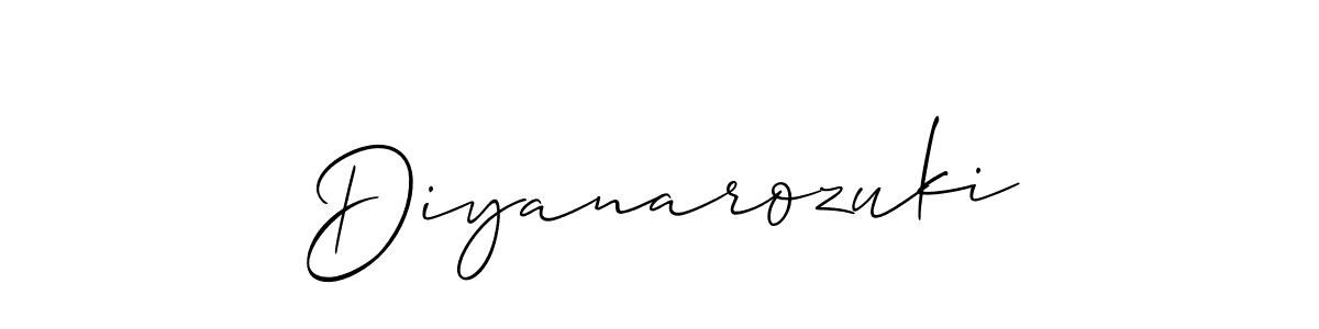 Create a beautiful signature design for name Diyanarozuki. With this signature (Allison_Script) fonts, you can make a handwritten signature for free. Diyanarozuki signature style 2 images and pictures png
