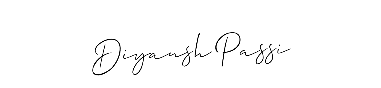 This is the best signature style for the Diyansh Passi name. Also you like these signature font (Allison_Script). Mix name signature. Diyansh Passi signature style 2 images and pictures png