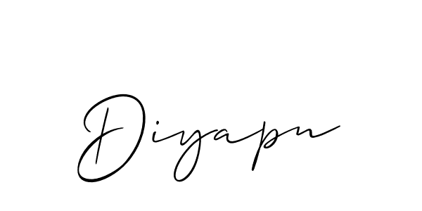 Similarly Allison_Script is the best handwritten signature design. Signature creator online .You can use it as an online autograph creator for name Diyapn. Diyapn signature style 2 images and pictures png