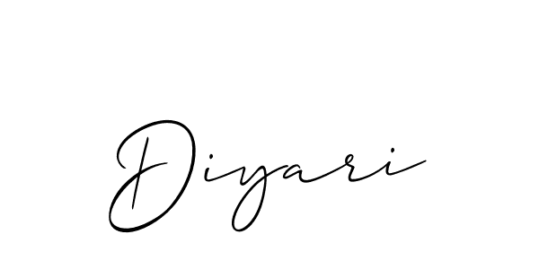 Design your own signature with our free online signature maker. With this signature software, you can create a handwritten (Allison_Script) signature for name Diyari. Diyari signature style 2 images and pictures png