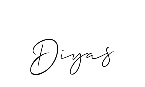 if you are searching for the best signature style for your name Diyas. so please give up your signature search. here we have designed multiple signature styles  using Allison_Script. Diyas signature style 2 images and pictures png
