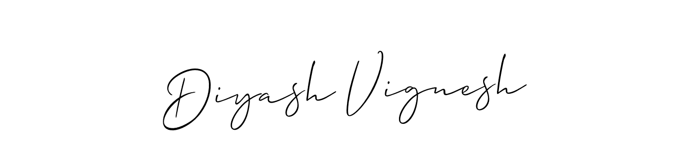 You should practise on your own different ways (Allison_Script) to write your name (Diyash Vignesh) in signature. don't let someone else do it for you. Diyash Vignesh signature style 2 images and pictures png
