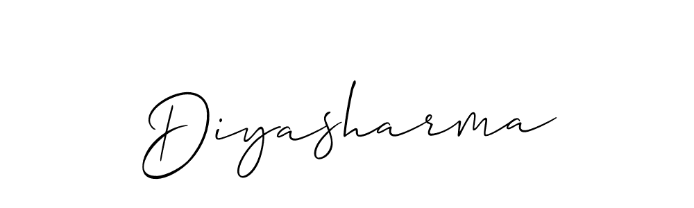 You should practise on your own different ways (Allison_Script) to write your name (Diyasharma) in signature. don't let someone else do it for you. Diyasharma signature style 2 images and pictures png