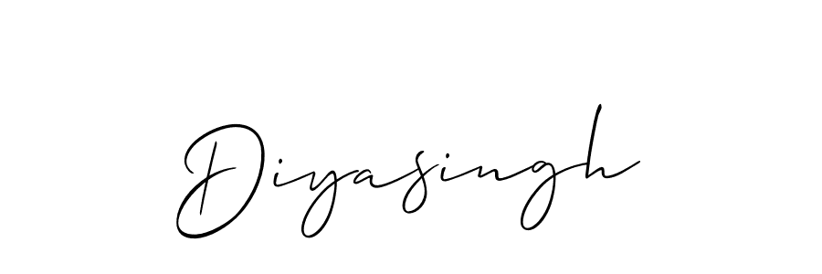 Use a signature maker to create a handwritten signature online. With this signature software, you can design (Allison_Script) your own signature for name Diyasingh. Diyasingh signature style 2 images and pictures png