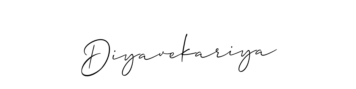 The best way (Allison_Script) to make a short signature is to pick only two or three words in your name. The name Diyavekariya include a total of six letters. For converting this name. Diyavekariya signature style 2 images and pictures png