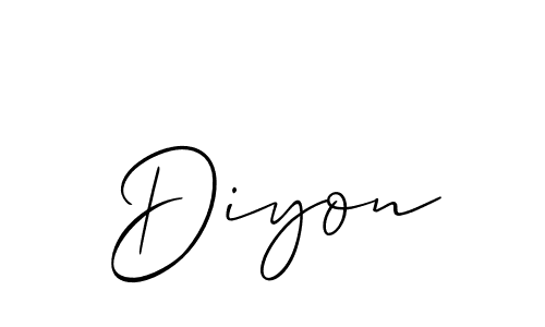 How to make Diyon signature? Allison_Script is a professional autograph style. Create handwritten signature for Diyon name. Diyon signature style 2 images and pictures png