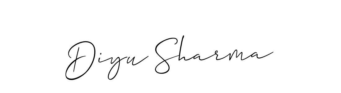 Diyu Sharma stylish signature style. Best Handwritten Sign (Allison_Script) for my name. Handwritten Signature Collection Ideas for my name Diyu Sharma. Diyu Sharma signature style 2 images and pictures png